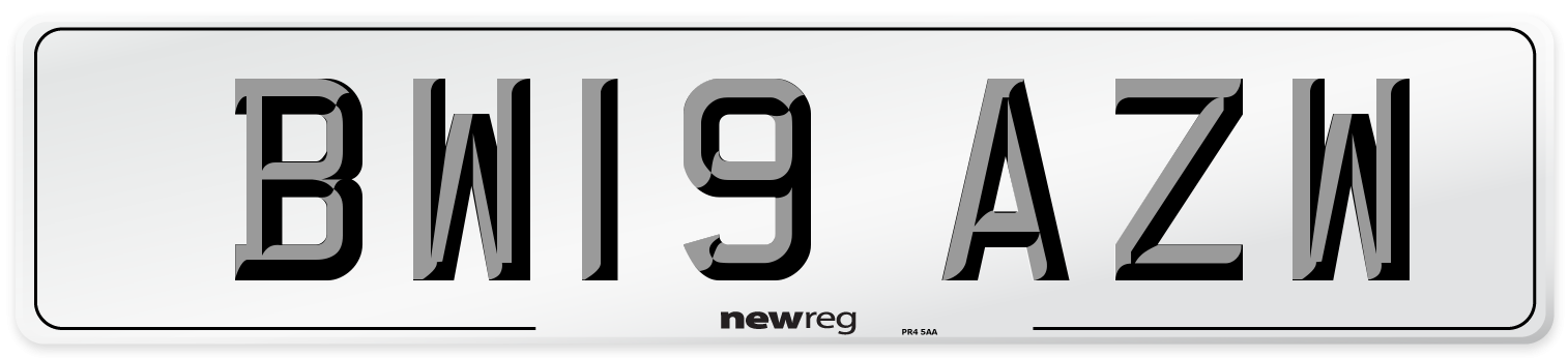 BW19 AZW Number Plate from New Reg